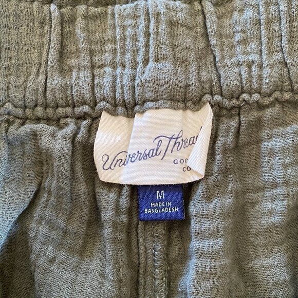 Universal Thread 100% Cotton Gauze Shorts with Pockets Green Medium - Picture 5 of 8